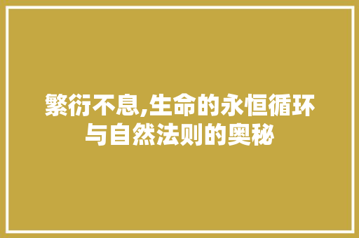 繁衍不息,生命的永恒循环与自然法则的奥秘