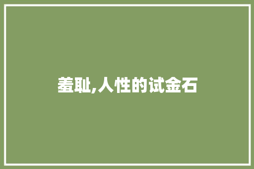 羞耻,人性的试金石