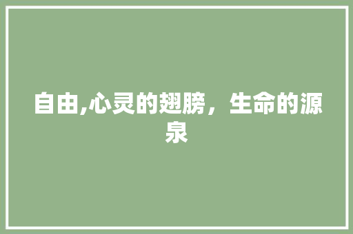 自由,心灵的翅膀，生命的源泉
