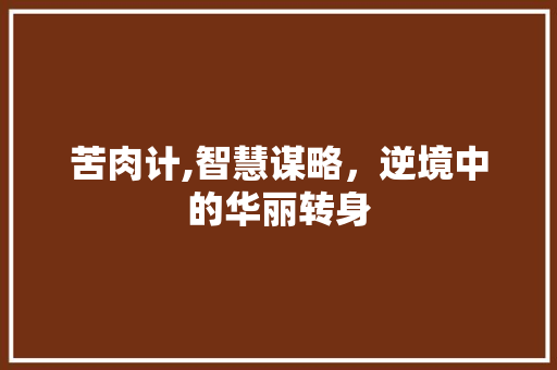 苦肉计,智慧谋略，逆境中的华丽转身