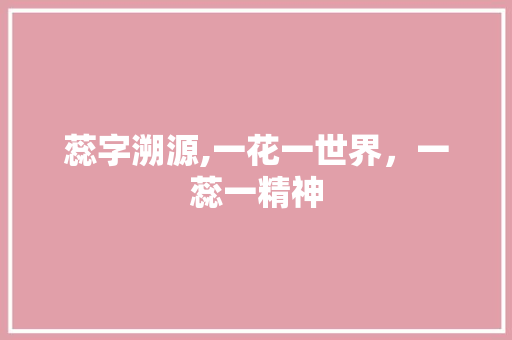 蕊字溯源,一花一世界，一蕊一精神 社交媒体