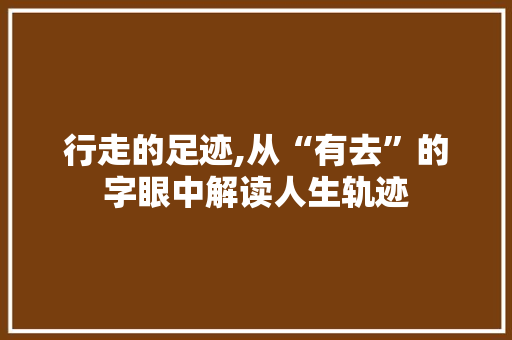 行走的足迹,从“有去”的字眼中解读人生轨迹