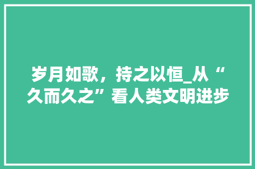 岁月如歌，持之以恒_从“久而久之”看人类文明进步的力量