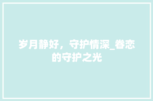 岁月静好，守护情深_眷恋的守护之光 工作总结