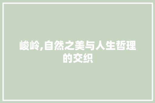 峻岭,自然之美与人生哲理的交织