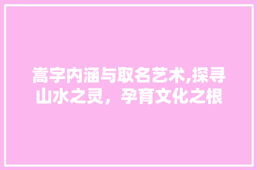 嵩字内涵与取名艺术,探寻山水之灵，孕育文化之根