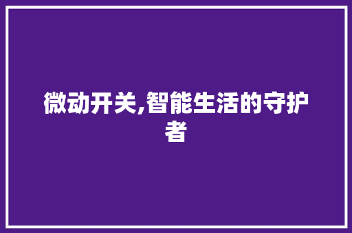 微动开关,智能生活的守护者