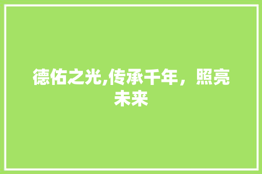 德佑之光,传承千年，照亮未来