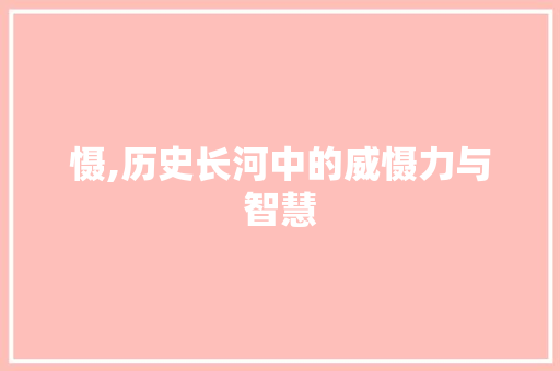 慑,历史长河中的威慑力与智慧