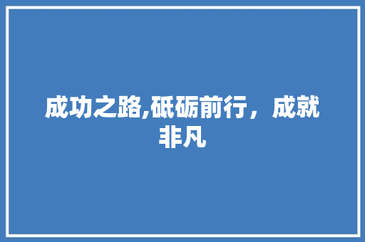 成功之路,砥砺前行，成就非凡 诗词体裁