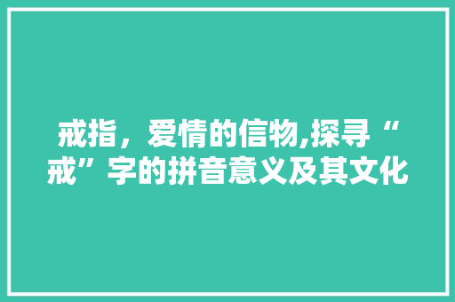 戒指，爱情的信物,探寻“戒”字的拼音意义及其文化内涵