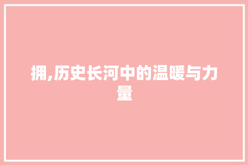 拥,历史长河中的温暖与力量
