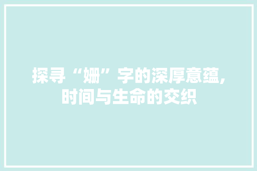 探寻“姗”字的深厚意蕴,时间与生命的交织