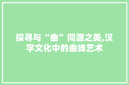 探寻与“曲”同源之美,汉字文化中的曲线艺术