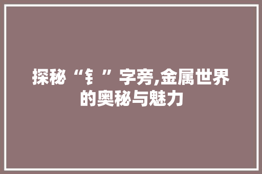 探秘“钅”字旁,金属世界的奥秘与魅力