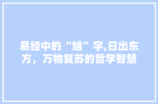 易经中的“旭”字,日出东方，万物复苏的哲学智慧