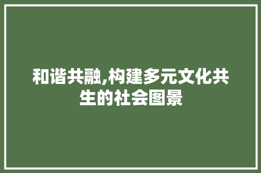 和谐共融,构建多元文化共生的社会图景