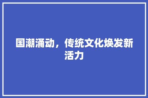 国潮涌动，传统文化焕发新活力