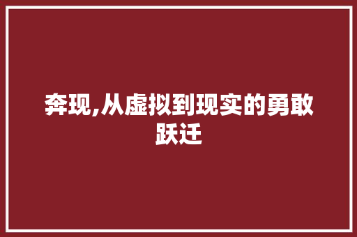 奔现,从虚拟到现实的勇敢跃迁