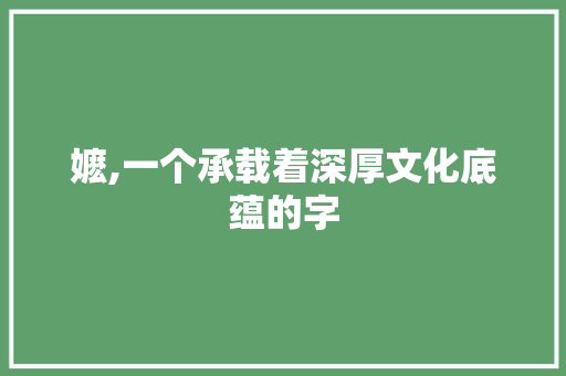 嬷,一个承载着深厚文化底蕴的字