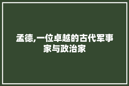 孟德,一位卓越的古代军事家与政治家