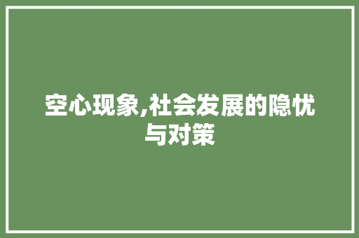 空心现象,社会发展的隐忧与对策