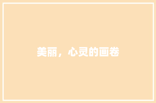美丽，心灵的画卷