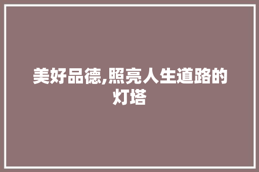 美好品德,照亮人生道路的灯塔