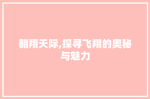 翱翔天际,探寻飞翔的奥秘与魅力 诗词体裁