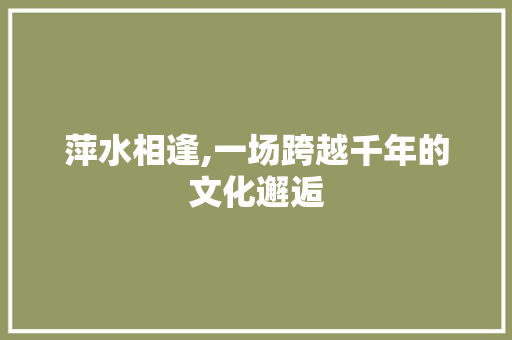 萍水相逢,一场跨越千年的文化邂逅
