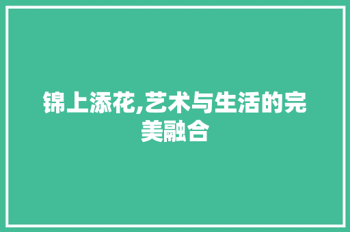 锦上添花,艺术与生活的完美融合 诗词体裁