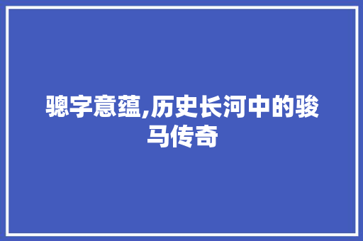 骢字意蕴,历史长河中的骏马传奇 社交媒体