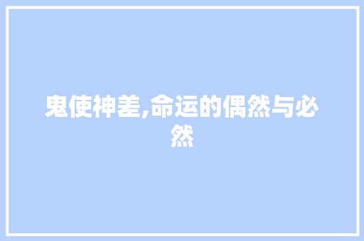 鬼使神差,命运的偶然与必然
