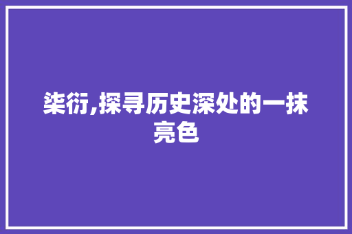 柒衍,探寻历史深处的一抹亮色 社交媒体