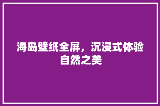 海岛壁纸全屏，沉浸式体验自然之美