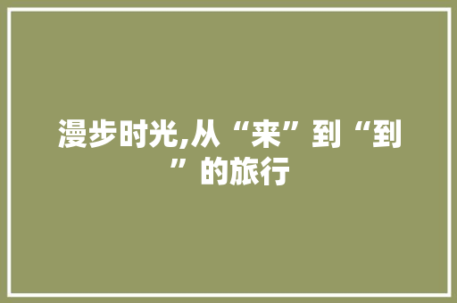 漫步时光,从“来”到“到”的旅行 社交媒体