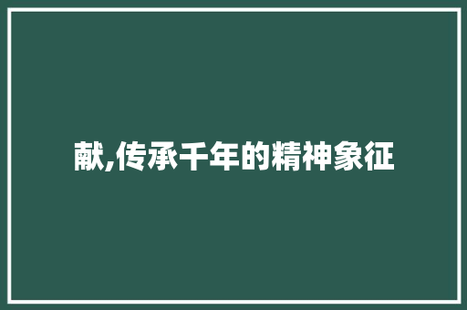 献,传承千年的精神象征