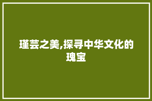 瑾芸之美,探寻中华文化的瑰宝 会议纪要
