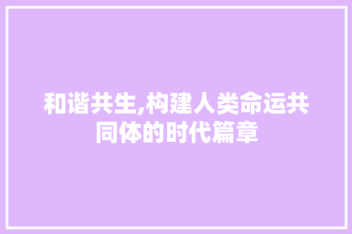 和谐共生,构建人类命运共同体的时代篇章