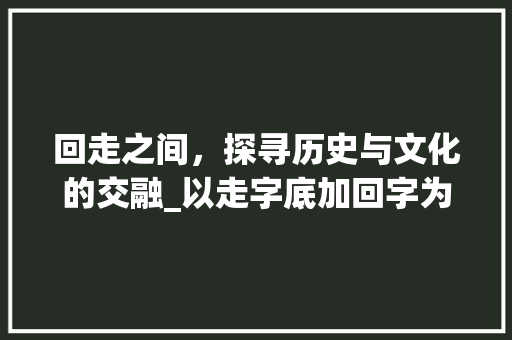 回走之间，探寻历史与文化的交融_以走字底加回字为例