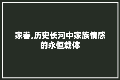 家眷,历史长河中家族情感的永恒载体