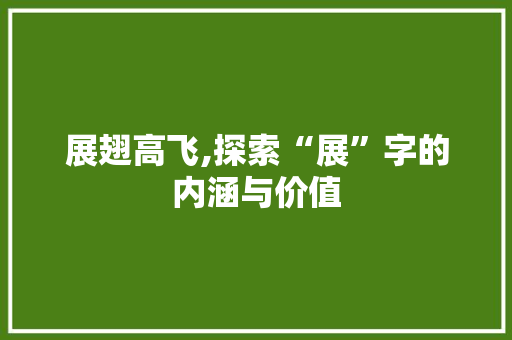 展翅高飞,探索“展”字的内涵与价值