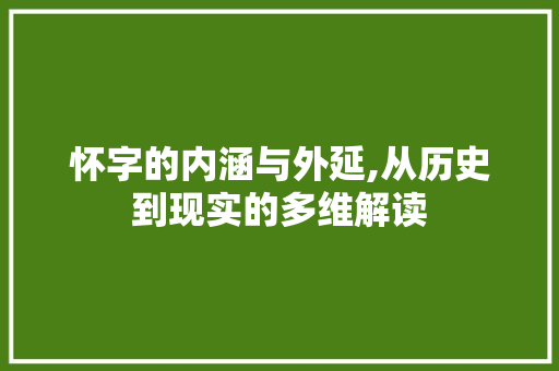 怀字的内涵与外延,从历史到现实的多维解读