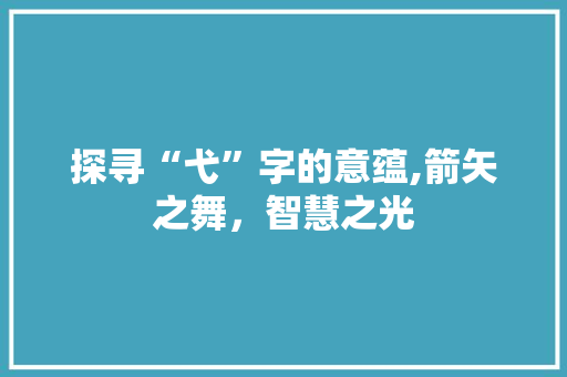 探寻“弋”字的意蕴,箭矢之舞，智慧之光