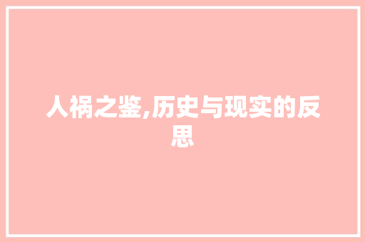 人祸之鉴,历史与现实的反思