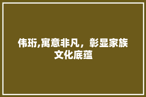 伟珩,寓意非凡，彰显家族文化底蕴