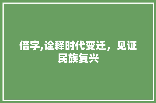 倍字,诠释时代变迁，见证民族复兴 诗词鉴赏