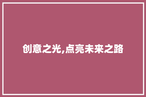 创意之光,点亮未来之路