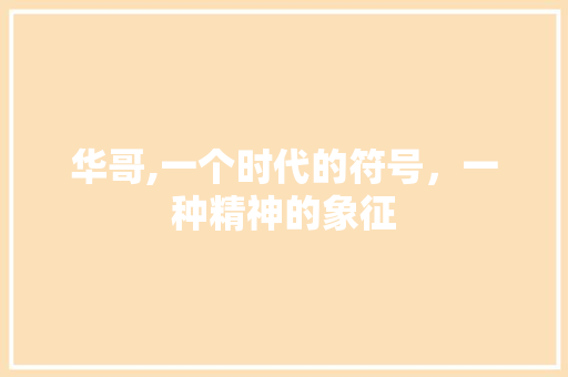 华哥,一个时代的符号，一种精神的象征