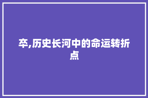 卒,历史长河中的命运转折点